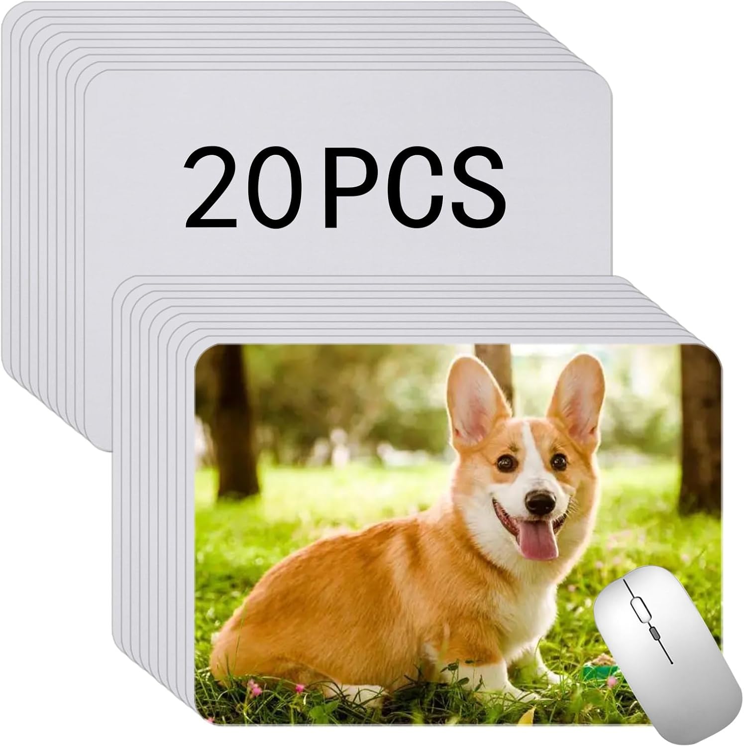 100 PCS White Mouse Pad for Heat Transfer, Bulk Mousepad for Heat Press Printing Crafts Custom Photos Non Slip Bottom 24x20x0.2CM - Image 7
