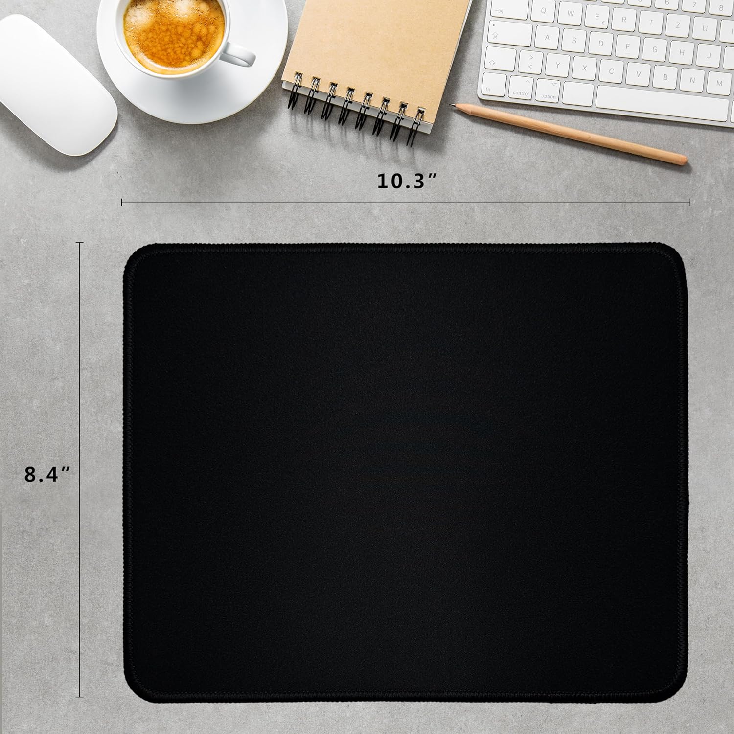 250 Pack Mouse Pad with Stitched Edge and Non-Slip Rubber Base - Large Mouse Pads for Laptop, Desktop Computers, Office, Home & Gaming, 10.3 x 8.4 in, Black - Image 4