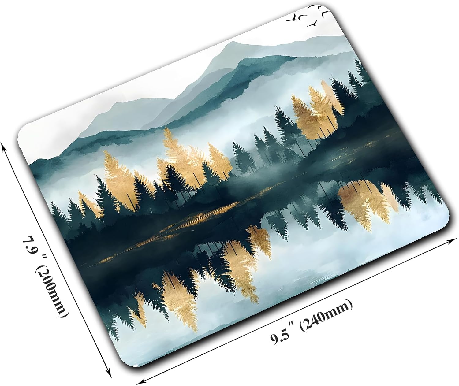 Aesthetics Misty Forest Mountain Mouse Pads for Desk, Portable Wireless Computer Mouse pad Small Design with Women, Non-Slip Rubber Base Laptop Mousepad 9.5" x 7.9" Smooth Surface for Office & Travel - Image 2