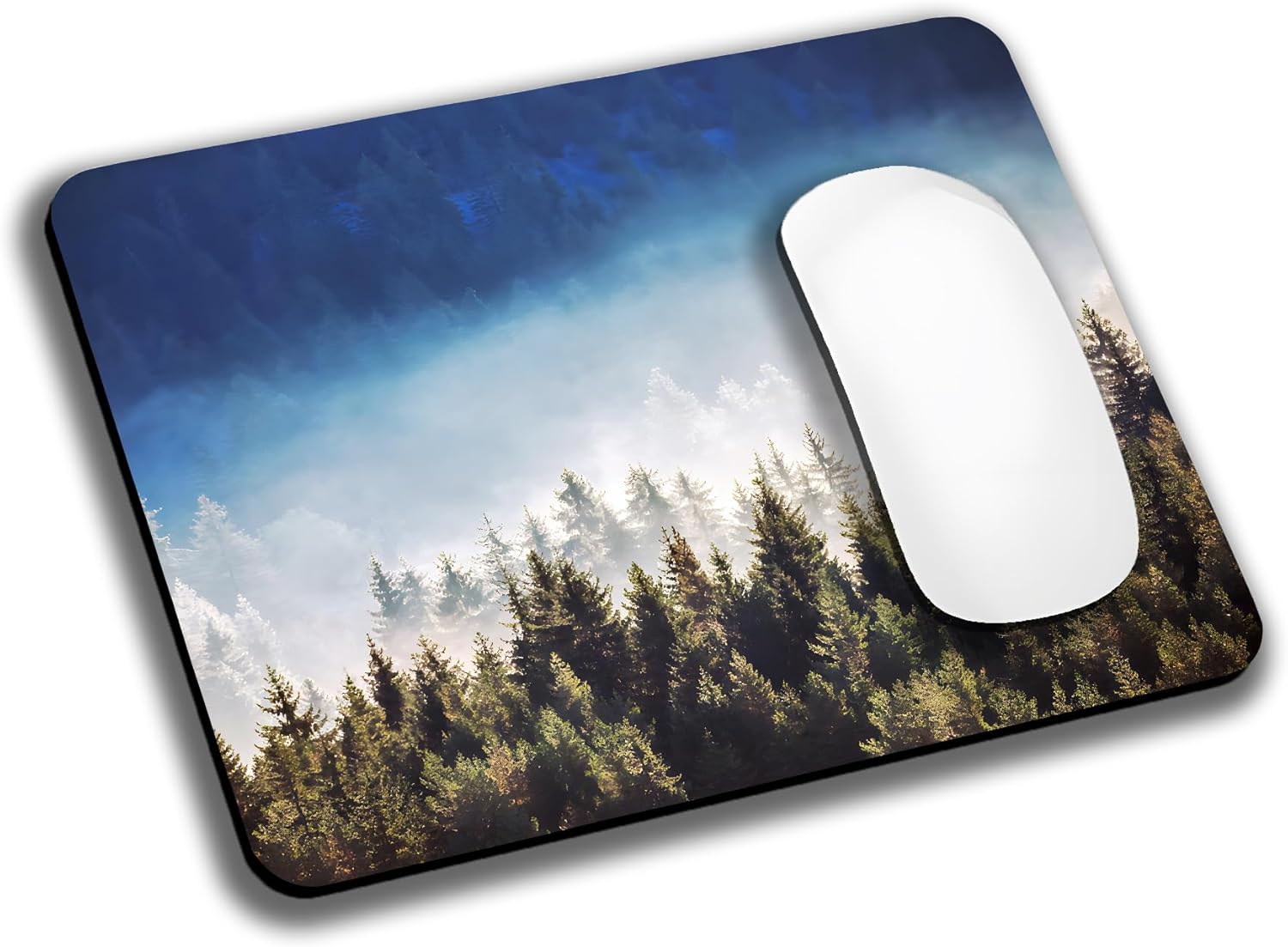 Aesthetics Misty Forest Mountain Mouse Pads for Desk, Portable Wireless Computer Mouse pad Small Design with Women, Non-Slip Rubber Base Laptop Mousepad 9.5" x 7.9" Smooth Surface for Office & Travel - Image 8