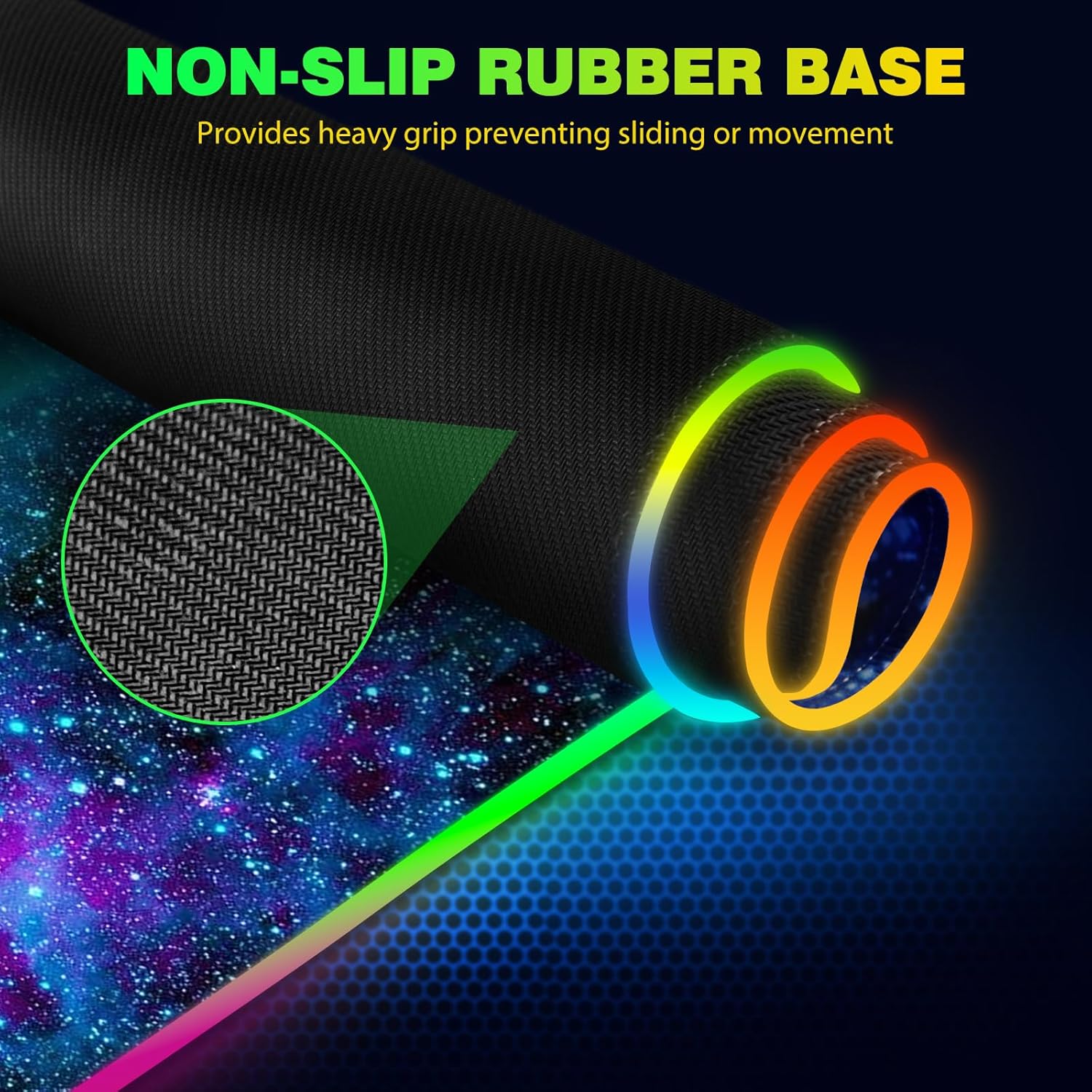AIMSA RGB Gaming Mouse Pad and Wireless Charging RGB Mouse Mat, Large Led Mousepads Non-Slip Rubber Base with Lighting Modes, Computer Keyboard Mat Soft Desk pad - Image 8