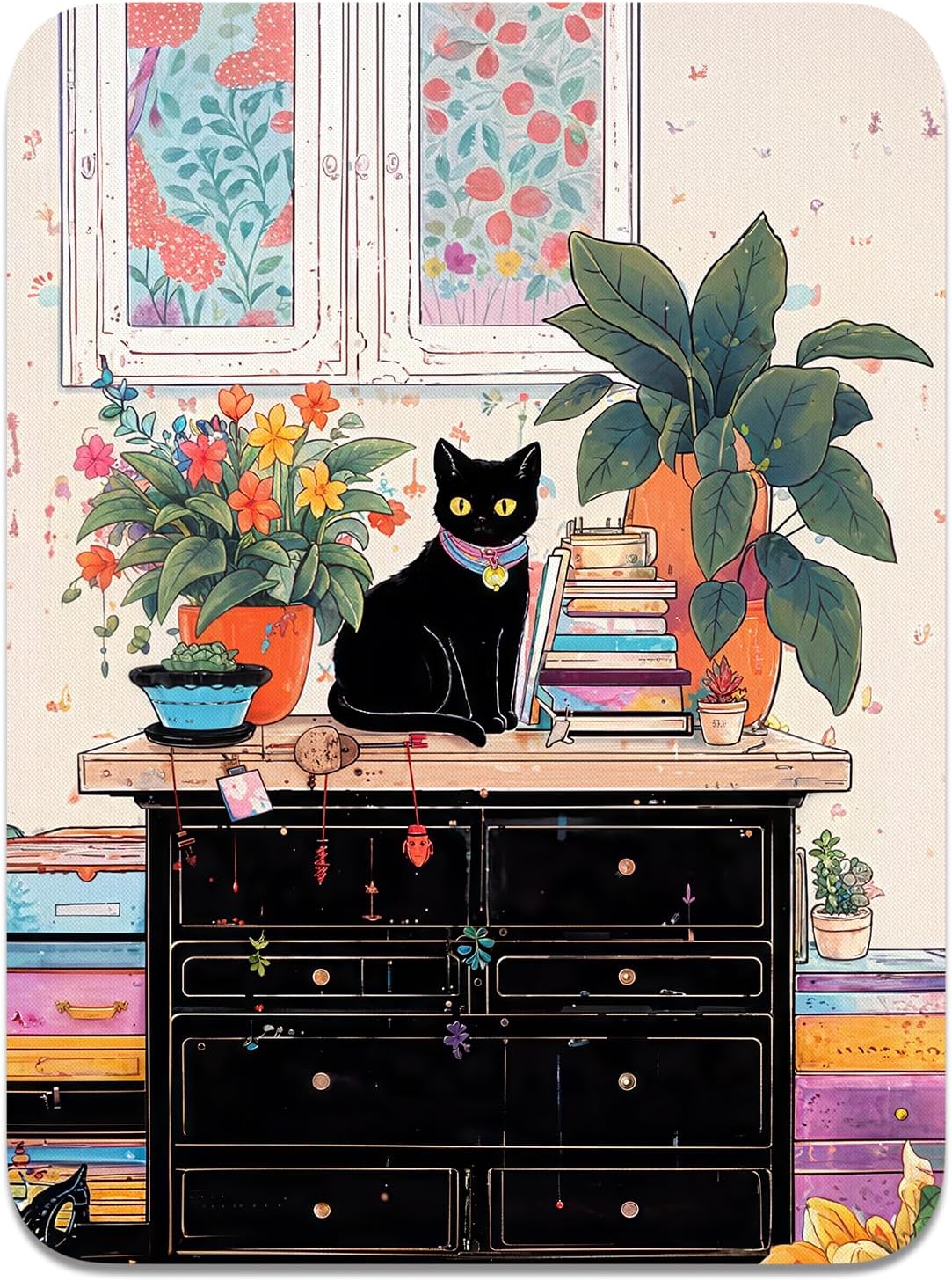 Atufsuat Small Mouse Pad, Mini Mouse Pad 6 x 8 In, Thick Rubber Waterproof Mouse Mat, Cute Mousepad for Women Men Kids Wireless Mouse Mini Laptops Keyboard Tray Home Office Travel, Floral Pink Flowers - Image 19