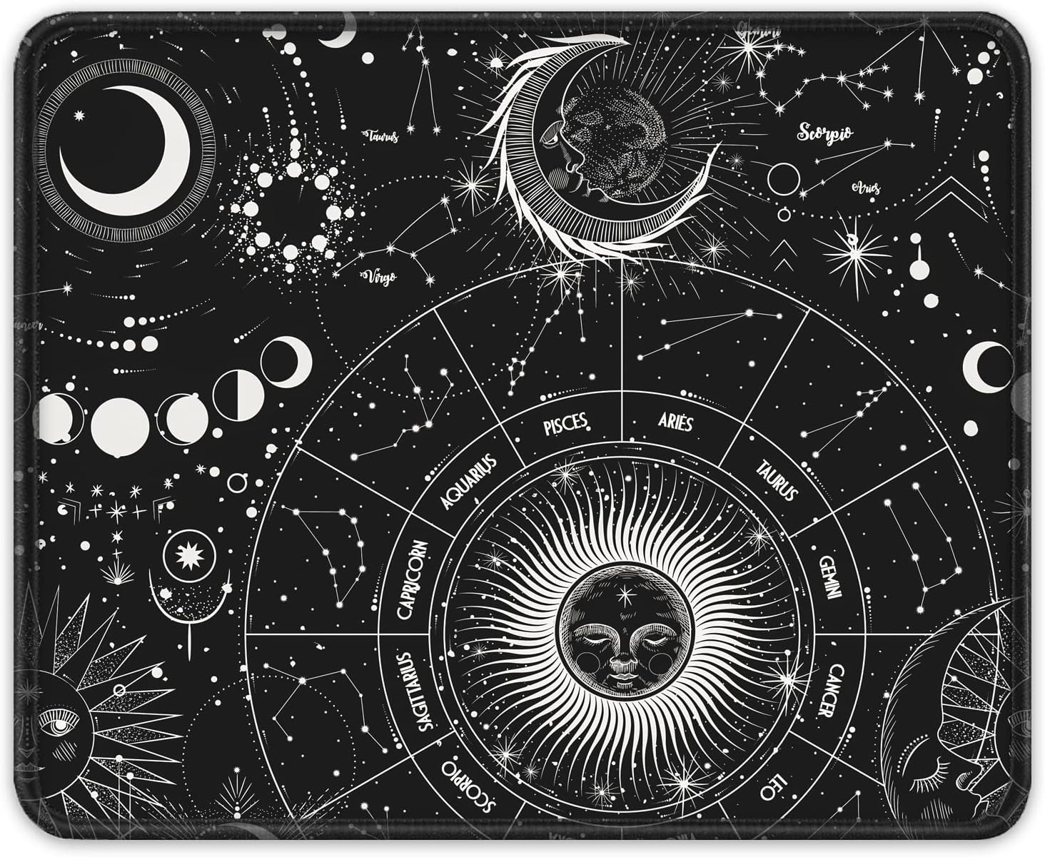 Auhoahsil Mouse Pad, 12 x 10 in Summer Beach Theme Computer Mouse Pad for Desk, Premium-Textured Non-Slip Rubber Stitched Edges Waterproof Square Gaming Mouse Mat for Gaming Work Wireless Mice, Blue - Image 16