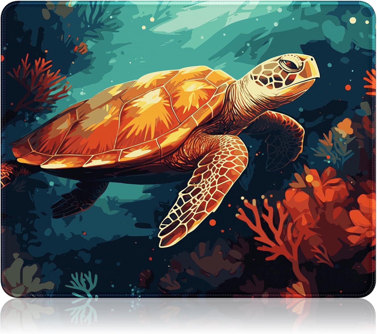 Auhoahsil Mouse Pad, 12 x 10 in Summer Beach Theme Computer Mouse Pad for Desk, Premium-Textured Non-Slip Rubber Stitched Edges Waterproof Square Gaming Mouse Mat for Gaming Work Wireless Mice, Blue - Image 32