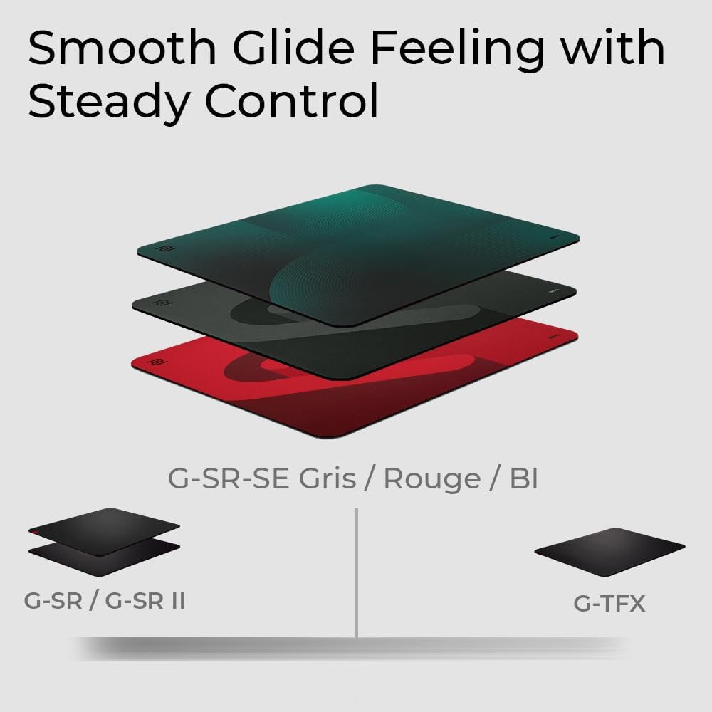 BenQ G-SR-SE Bi Large Esports Gaming Mouse Pad, Humidity Resistance Color Cloth, Smooth Glide Feeling with Steady Control, Non-Stitched Edges, Uniform high-Density Rubber - Image 2