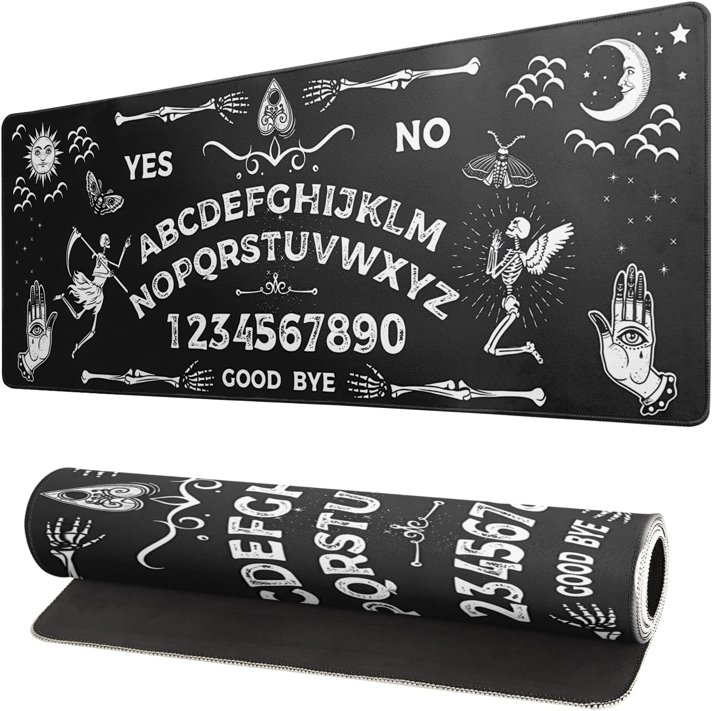 Black and White Japanese Cherry Blossom Gaming Mouse Pad Sakura Death Life Flower Mat 31.5x11.8 Inch Texture Non-Slip Rubber Base Mousepad Stitched Edges Keyboard Desk Pad for Office Home Game - Image 16