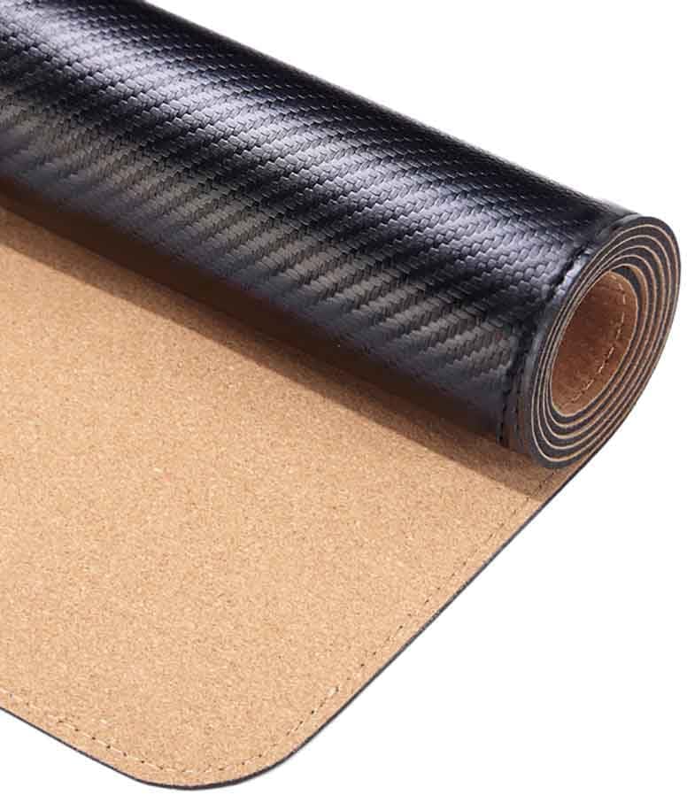 Carbon Fiber Textured Leather Desk Pad, Waterproof and Thickened Mouse Pad, Computer Keyboard Pad, Desktop Writing Desk Pad (Black,30 * 60cm) - Image 2