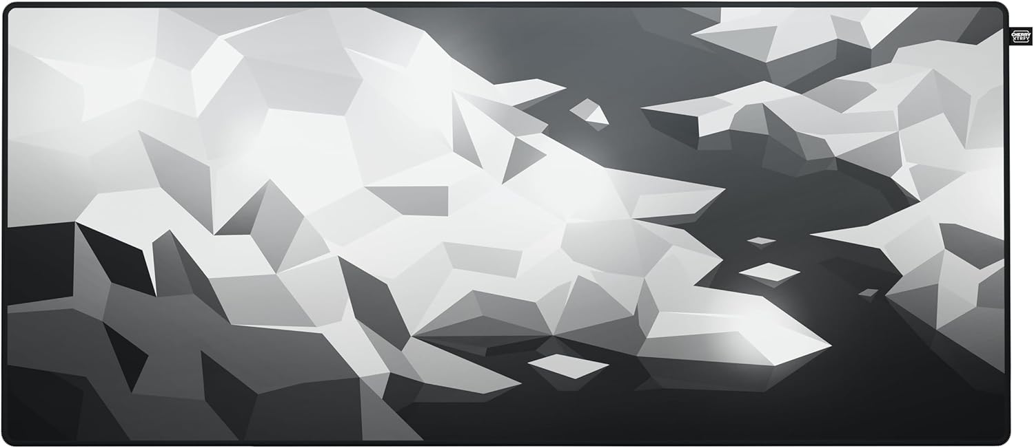 CHERRY XTRFY GP5, XL Gaming Mouse Mat (920 x 400 x 3 mm), Speed-Pad Soft for Precision, Stitched Edges, Non-Slip, Washable, Litus White