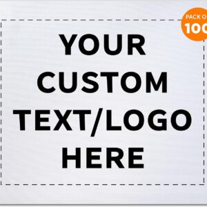 Custom Rectangle Mousepads Set of 100, Personalized Bulk Pack - Great Gift for Employees, Clients, and for Tradeshows - White