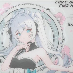 D-Glow Ying x SAKI Glass Gaming Mouse Pad, Precision Control, XL Size 400x500mm, Anime Style, Durable 3mm Thickness Tempered Glass with Arm Sleeve and Mouse Pad Feet