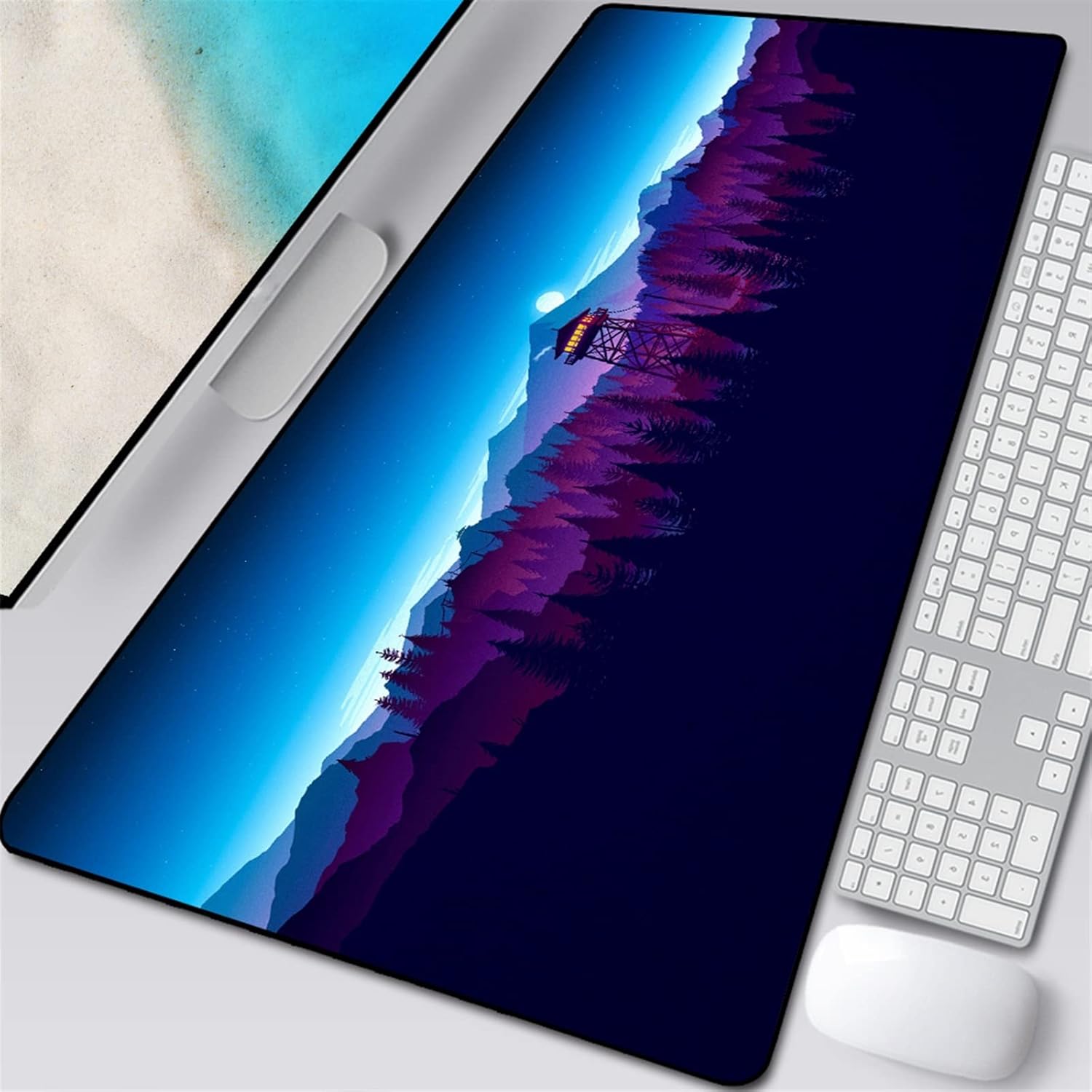 Deep Forest Firewatch Laptop Gamer Mousepad Gaming Mouse Pad Large Locking Edge Keyboard 70x30 cm Deak Mat for Cs Go LOL (Color : Kanhuoren-001, Size : 1200x600x3mm)