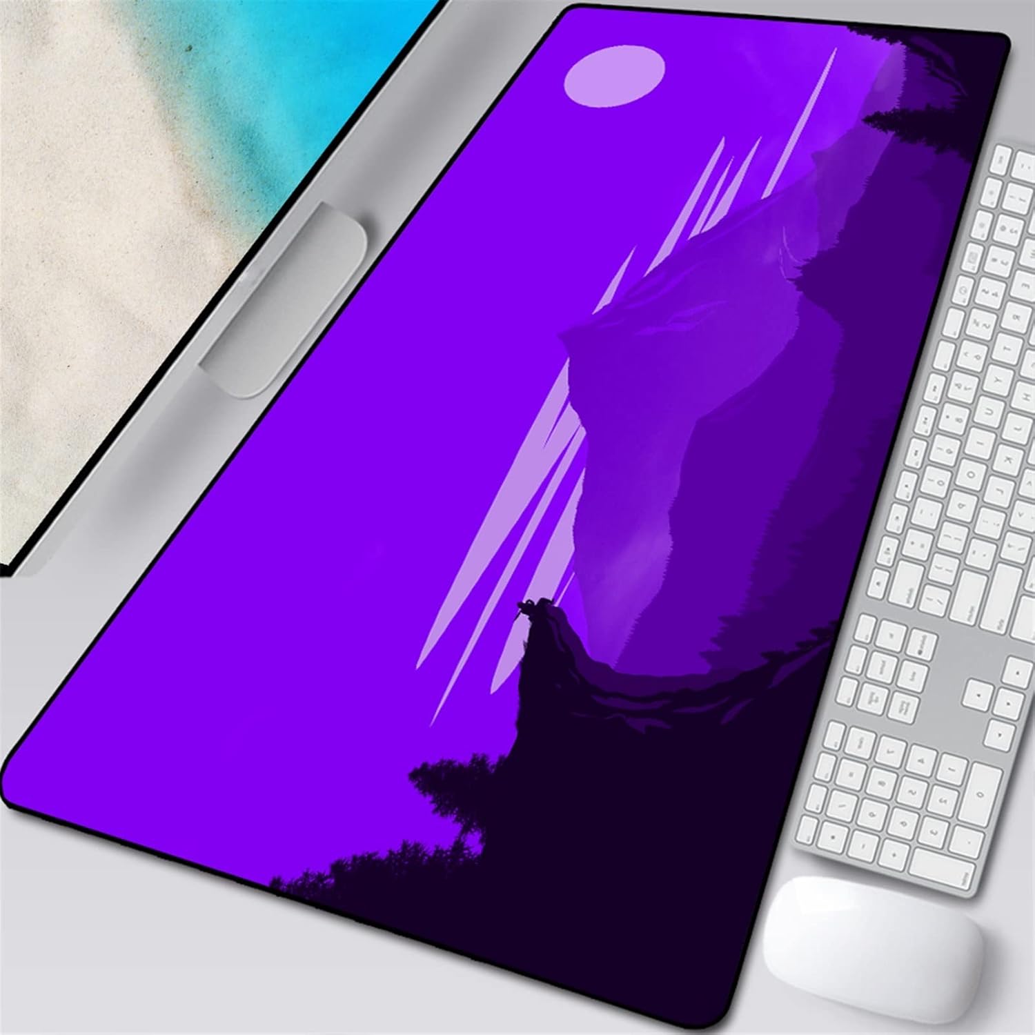 Deep Forest Firewatch Laptop Gamer Mousepad Gaming Mouse Pad Large Locking Edge Keyboard 70x30 cm Deak Mat for Cs Go LOL (Color : Kanhuoren-016, Size : 800x400x3mm)