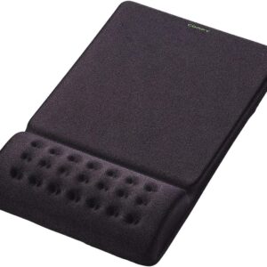 Elecom MP-095BK Mousepad with Wrist Rest, Comfy Fatigue Reduction, Stable Operation, Black