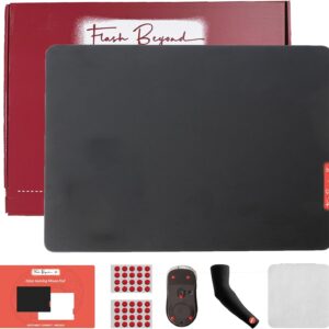 Flash Beyond Glass Gaming Mouse Pad | Ultra-Smooth Precision Surface with Non-Slip Base | Includes Cooling Wrist Sleeve & Extra Skated | Black, 15.7\u201D × 11.8\u201D