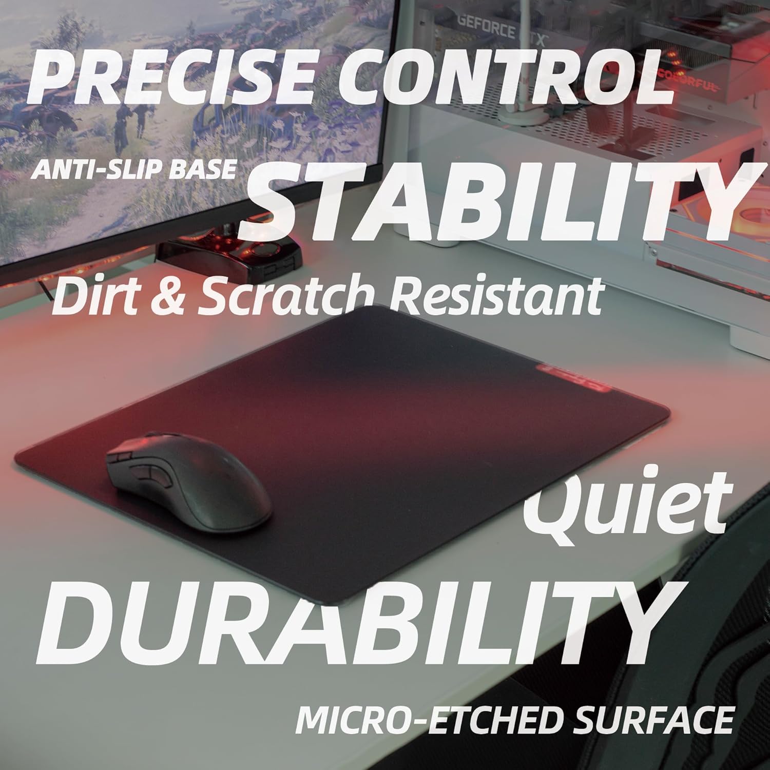 Flash Beyond Glass Gaming Mouse Pad | Ultra-Smooth Precision Surface with Non-Slip Base | Includes Cooling Wrist Sleeve & Extra Skated | Black, 15.7\u201D × 11.8\u201D - Image 4