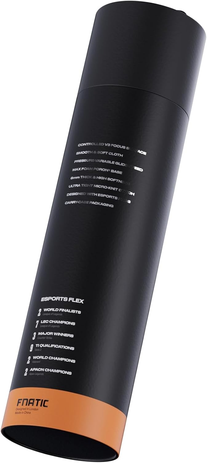 Fnatic MAX FOCUS3 L Pro Gaming Mouse Pad, Sunrise Orange Smooth Cloth Control Surface, Water Resistant Coating, with Non-Slip PORON Foam Base & Micro-Knit Stitched Edges (Size 18.9" x 15.85" x 0.24") - Image 4