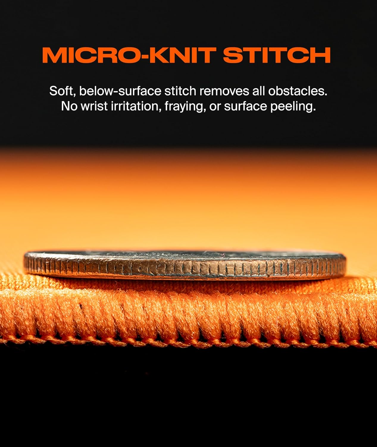 Fnatic MAX FOCUS3 L Pro Gaming Mouse Pad, Sunrise Orange Smooth Cloth Control Surface, Water Resistant Coating, with Non-Slip PORON Foam Base & Micro-Knit Stitched Edges (Size 18.9" x 15.85" x 0.24") - Image 3