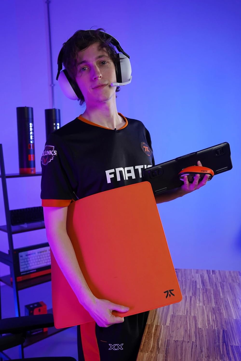 Fnatic MAX FOCUS3 L Pro Gaming Mouse Pad, Sunrise Orange Smooth Cloth Control Surface, Water Resistant Coating, with Non-Slip PORON Foam Base & Micro-Knit Stitched Edges (Size 18.9" x 15.85" x 0.24") - Image 6