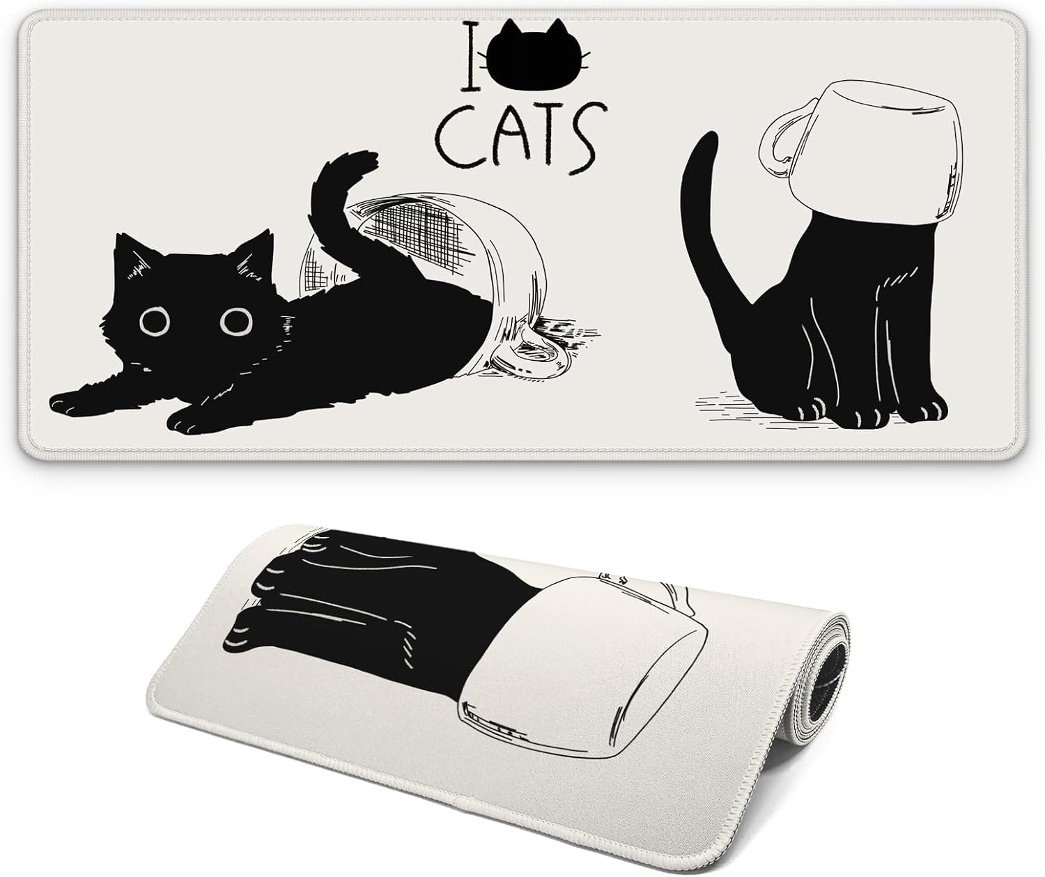 FTSYAD Large Computer Mouse Pad with Non-Slip Base for Desktop, Cute Gaming Mouse Mat with Stitched Edges, Long Extended Anime Mousepad for Laptop, 31.5 x 11.8 inches (Pink Cherry Blossoms) - Image 13