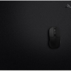 Glaceon Glass Mousepad Gaming for Desk: XL Micro-Etched Tempered Glass, Ultra-Smooth & Ultra-Durable, 17.7" x15.7 inches (Black)