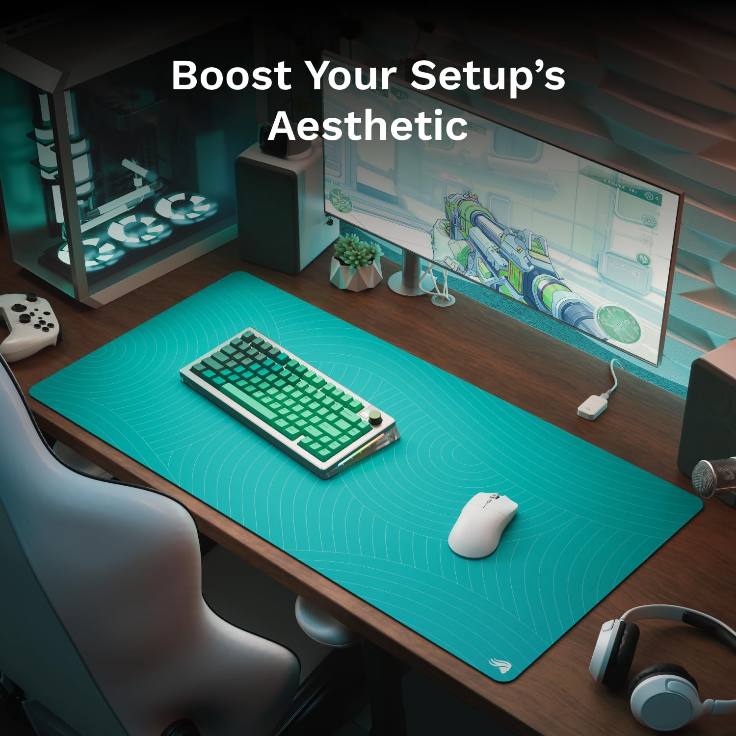 Glorious Gaming Mouse Pad GMP 2 - Rain Forest - XXL - Spill-Proof Mouse Pad, Optimised for Gaming Sensors, Balanced Surface for Speed & Control, Anti-fray Edges - 915mm x 460mm x 3mm - 2XL Desk Mat - Image 4