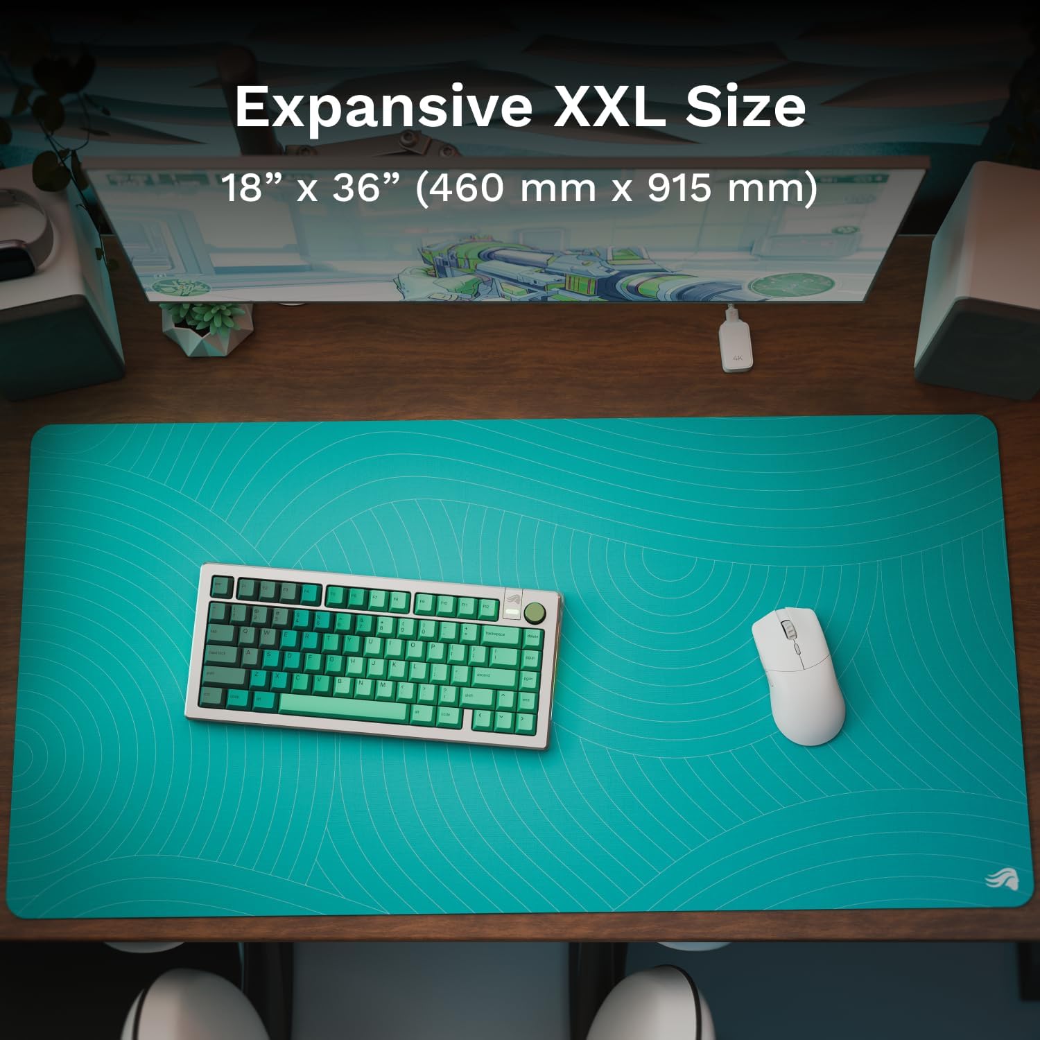 Glorious Gaming Mouse Pad GMP 2 - Rain Forest - XXL - Spill-Proof Mouse Pad, Optimised for Gaming Sensors, Balanced Surface for Speed & Control, Anti-fray Edges - 915mm x 460mm x 3mm - 2XL Desk Mat - Image 6