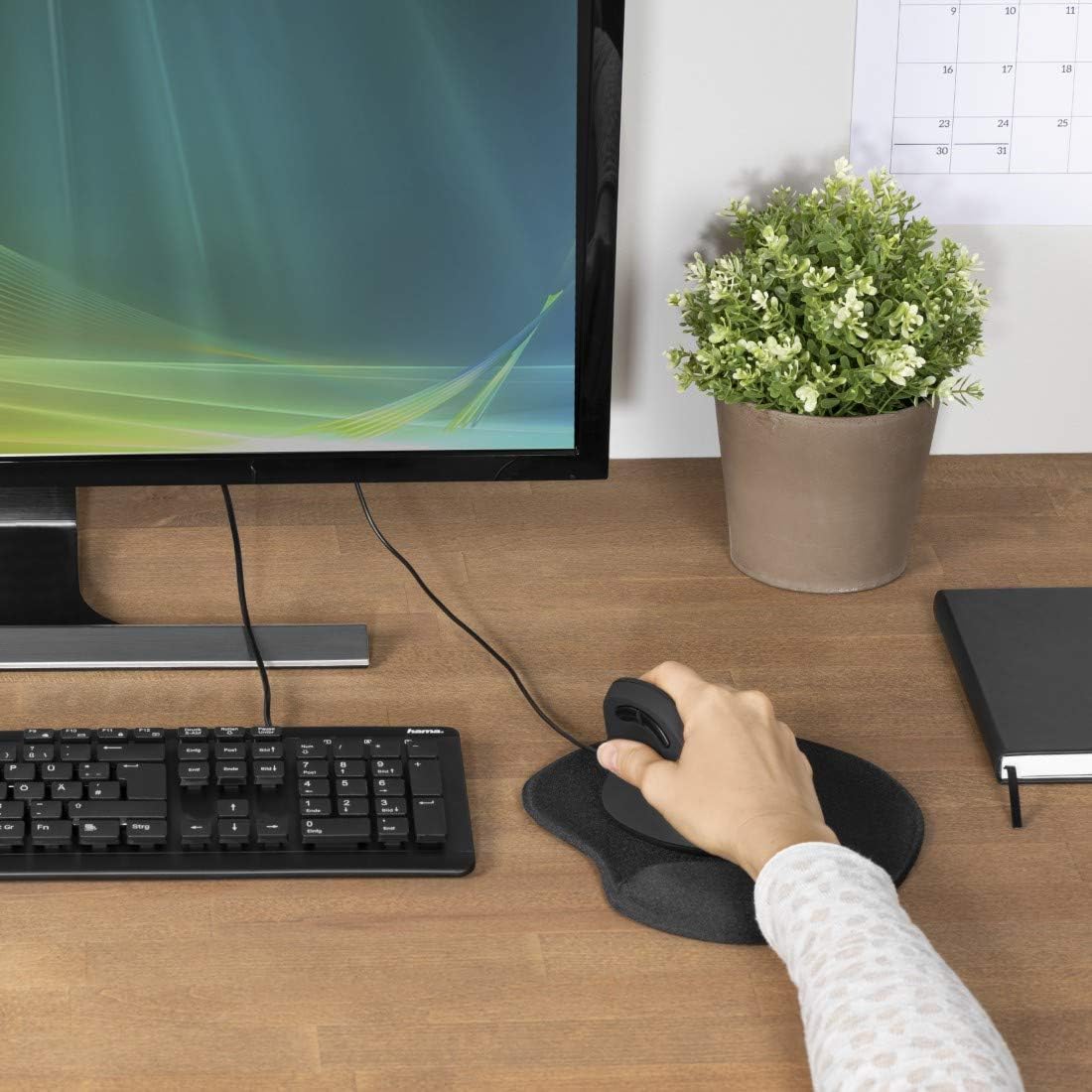 Hama | Ergonomic Mouse Pad for Wrist | Anti Slip | Black - Image 5