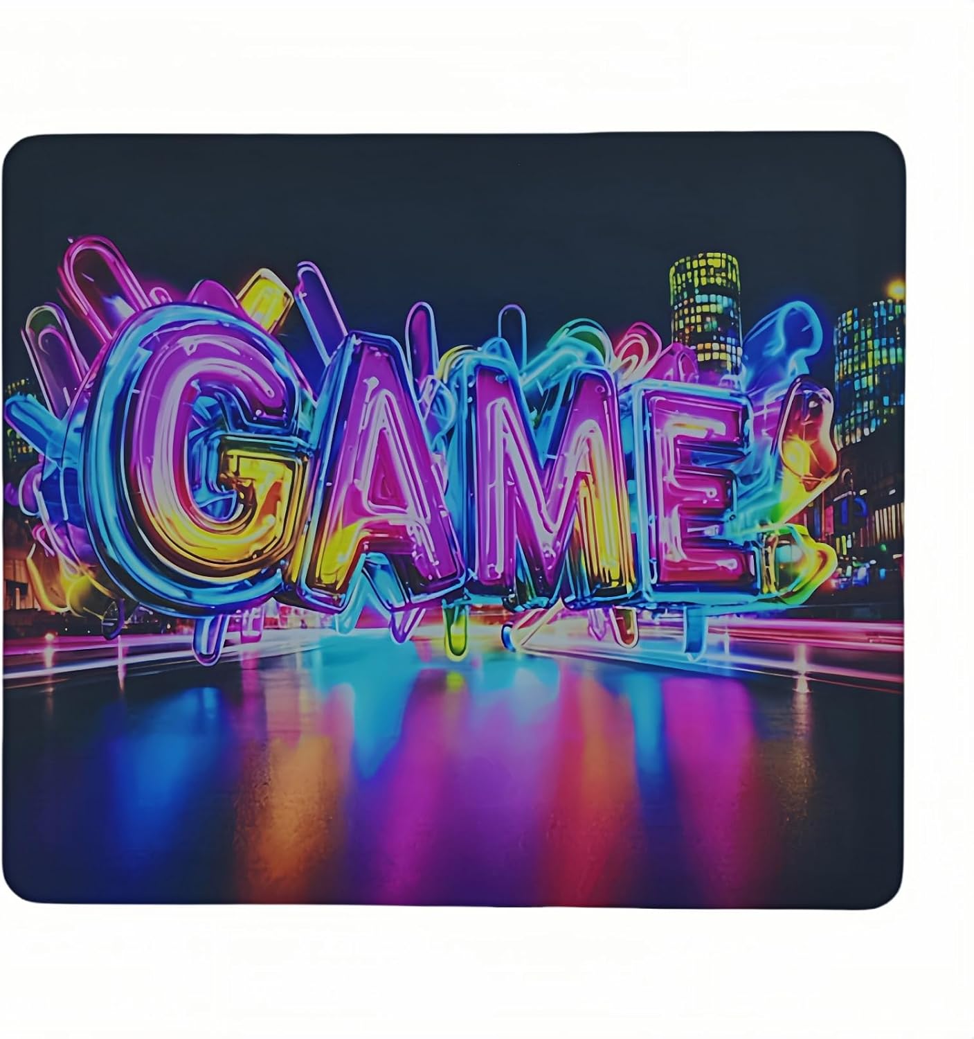 HOUHANG Anime Pattern Electronic Sports Mouse Pad Tempered Glass Surface, (14in*12in) Smooth, Non Slip PU Rubber Back, Stable, is a Wave Mouse pad。 (25883) - Image 11