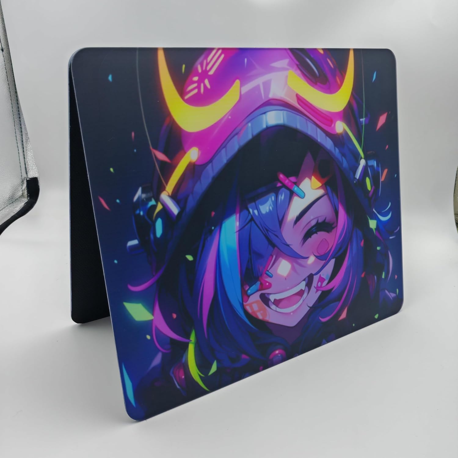 HOUHANG Anime Pattern Electronic Sports Mouse Pad Tempered Glass Surface, (14in*12in) Smooth, Non Slip PU Rubber Back, Stable, is a Wave Mouse pad。 (25883) - Image 2