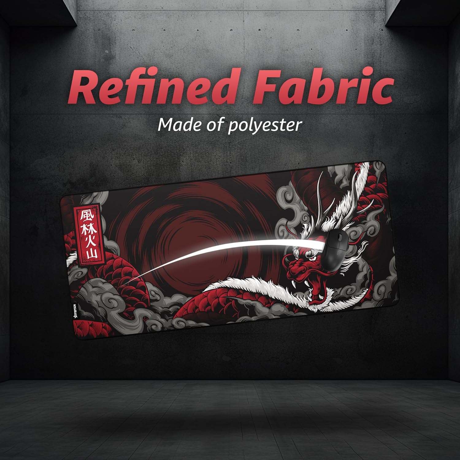 Hystar Extended Gaming Mouse Pad | XXXL 45" x 20" | 5mm Thick, Waterproof Surface, Smooth Polyester Fabric, and Natural Rubber Base | Mythic Dragon - Image 3