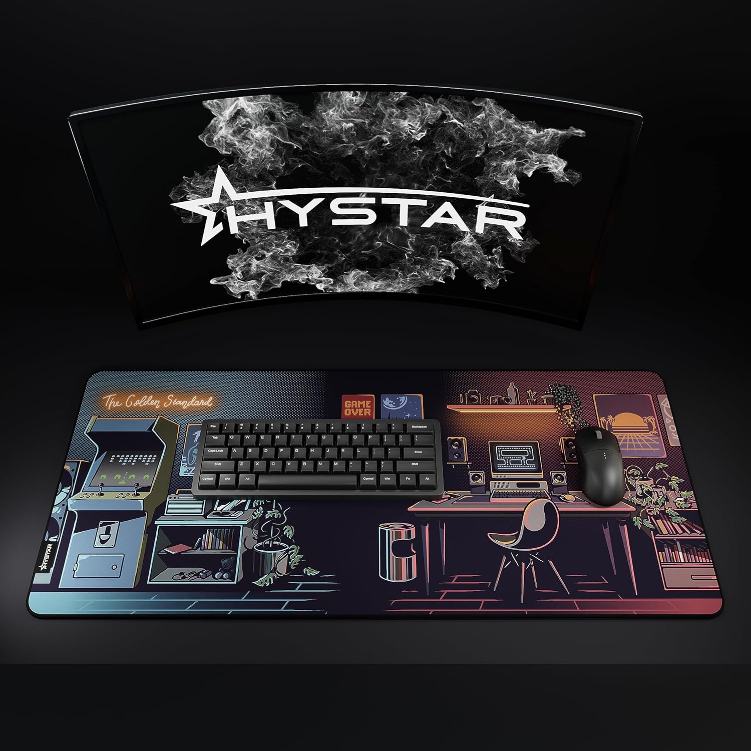 Hystar® Extended Gaming Mouse Pad | XXXL 45" x 20" | 5mm Thick, Waterproof Surface, Smooth Polyester Fabric, and Natural Rubber Base | Nostalgia - Image 6