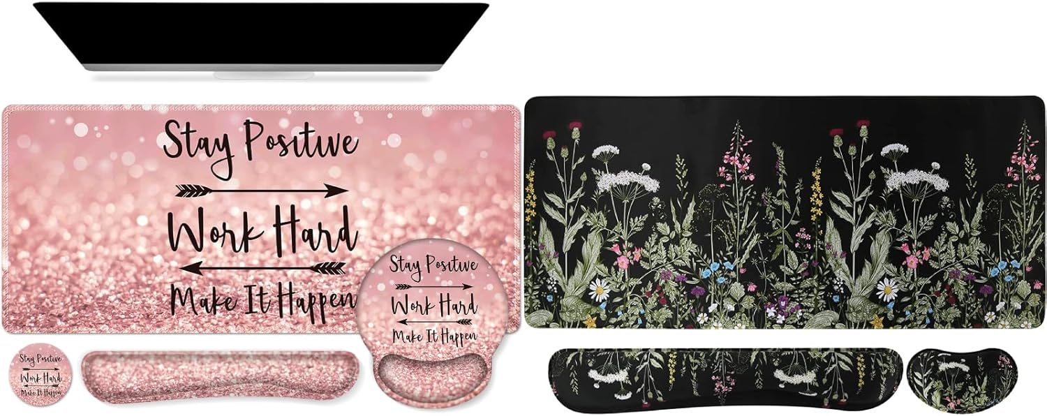 iCasso Extended Gaming Mouse Pad, Desk Mat, XXL Large Stable Rubber Base Mousepad with Stitched Edges, Keyboard Mouse Mat Desk Pad for Work, Game, Office, Home…