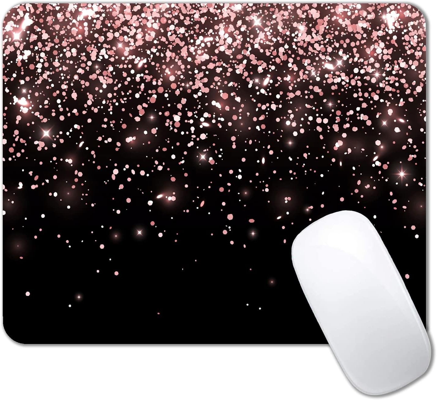 IMAYONDIA Cute Pink Flowers Mouse Pad, Cherry Blossom Mouse Pad, Serene Blossoms on Black Elegant Floral Mousepad, Japanese Minimalistic Mice pad for Computer Office Girl, 9.5 x 7.9 Inch - Image 15