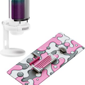 Kraken XXL Drip Pink & White Mouse Pad Gaming Mousepad + Kraken Echo RGB Gaming Microphone