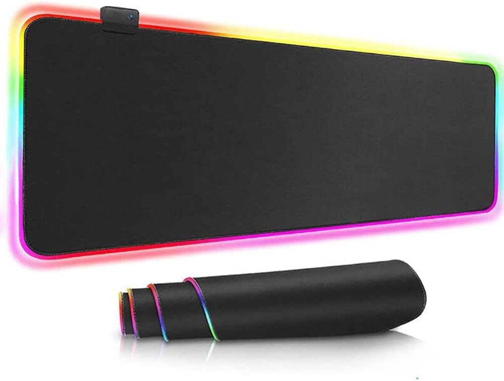 Large RGB Gaming Mouse Pad,USB Mousepad LED Desk Mat,14 Light Modes Extended Keyboard Mat with Durable Stitched Edges and Non-Slip Rubber Base (Size : 300x800x4mm)