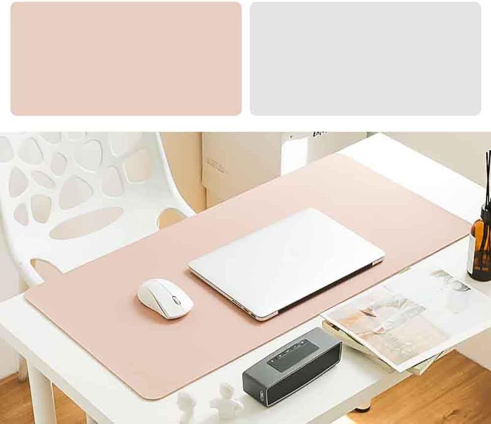 Leather Mouse Pad Work Mat Rustic Leather Mouse Pad Wood Mouse Pad, Waterproof Gaming Mouse Pad Mat for Computers, Laptop, Office Home (Blue Silver,40x60cm) - Image 7