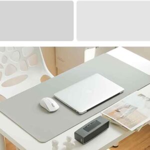 Leather Mouse Pad Work Mat Rustic Leather Mouse Pad Wood Mouse Pad, Waterproof Gaming Mouse Pad Mat for Computers, Laptop, Office Home (Blue Silver,40x60cm)