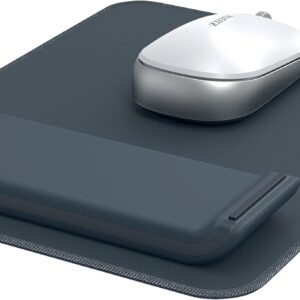 Leitz Ergo 65170089 Mouse Mat with Adjustable Wrist Rest, Two Height Settings, Improves Posture & Blood Circulation, Computer Mouse Pad, Ergo Series, Velvet Grey\/White