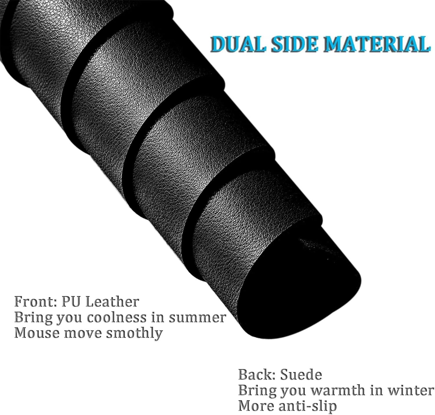 LL-COEUR Extra Large PU Leather Desk Mat Black Large Mouse Pad XXL Waterproof Table Mat Office Laptop Writing Pad (78.7 x 31.5 inch) - Image 4