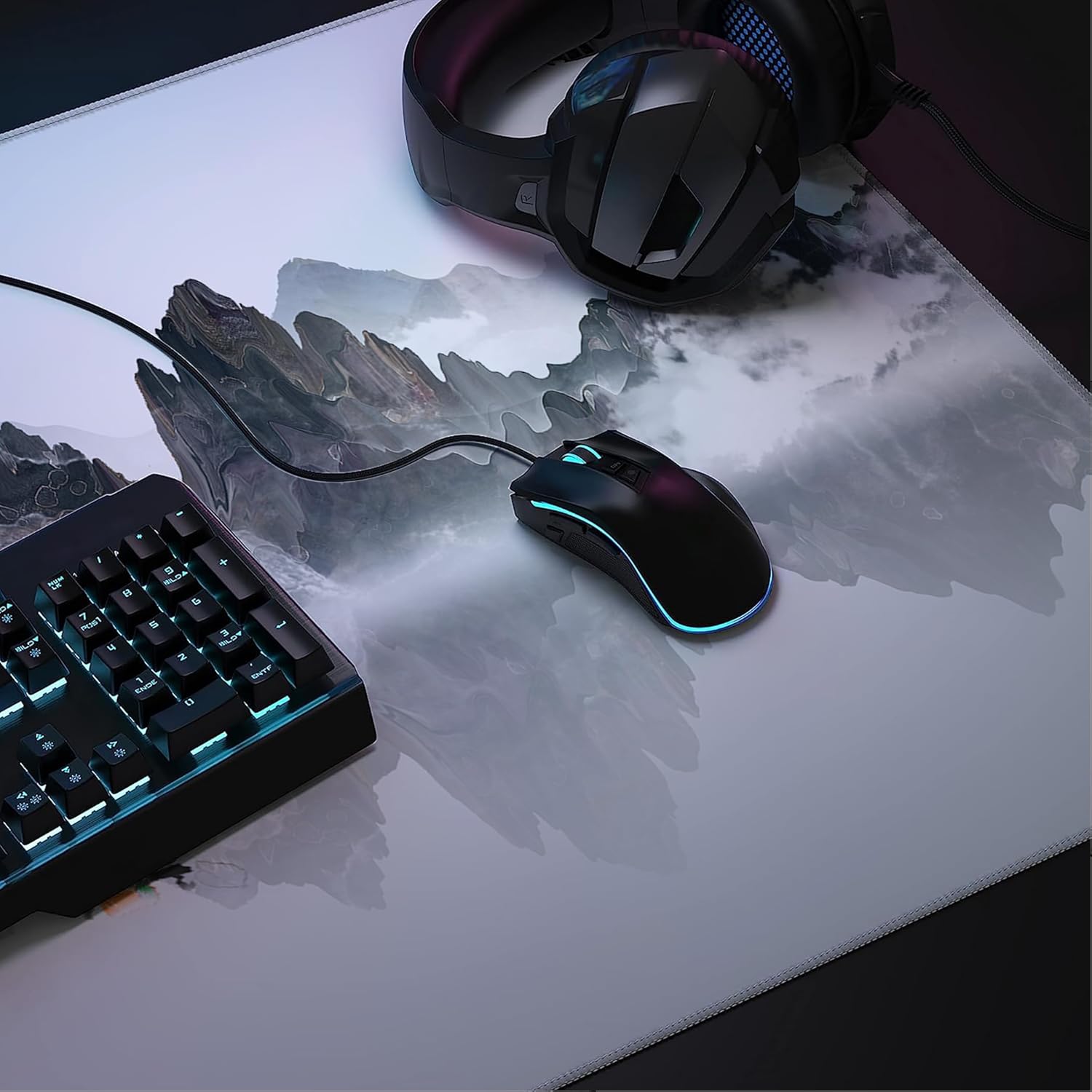 LL-COEUR Landscape Extended Mousepad 47.2x19.6x0.12inch Waterproof Keyboard Mouse Mat with Anti-Slip Rubber Base Long Desk Pad for Gamer Office Home - Image 5