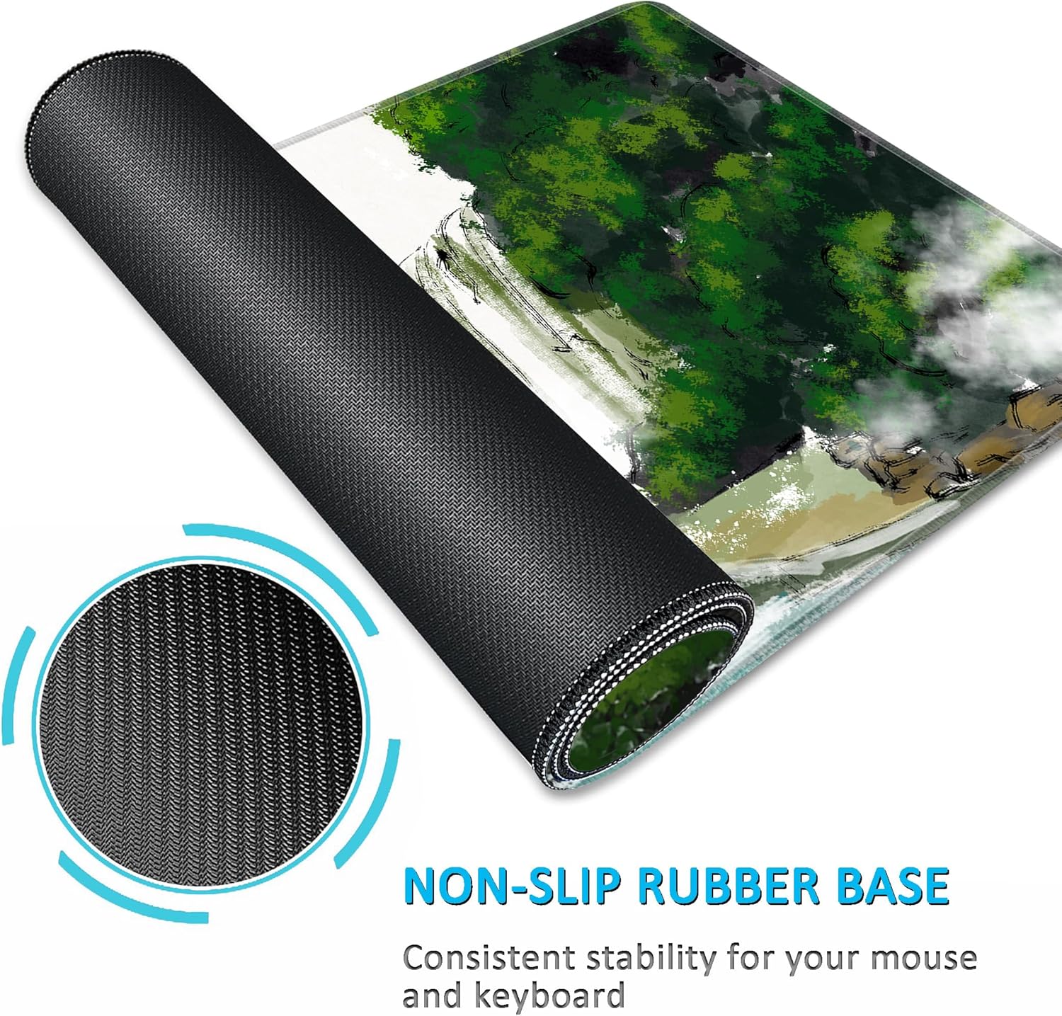 LL-COEUR Landscape Extended Mousepad 55.1"x23.6"x0.12" Waterproof Keyboard Mouse Mat with Anti-Slip Rubber Base Long Desk Pad for Gamer Office Home L - Image 5