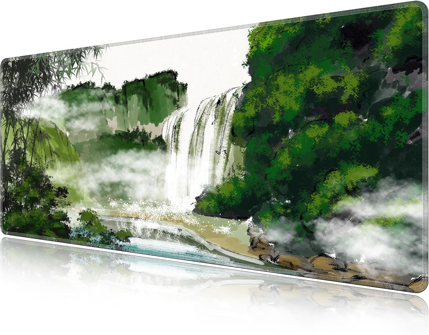 LL-COEUR Landscape Extended Mousepad 55.1"x23.6"x0.12" Waterproof Keyboard Mouse Mat with Anti-Slip Rubber Base Long Desk Pad for Gamer Office Home L