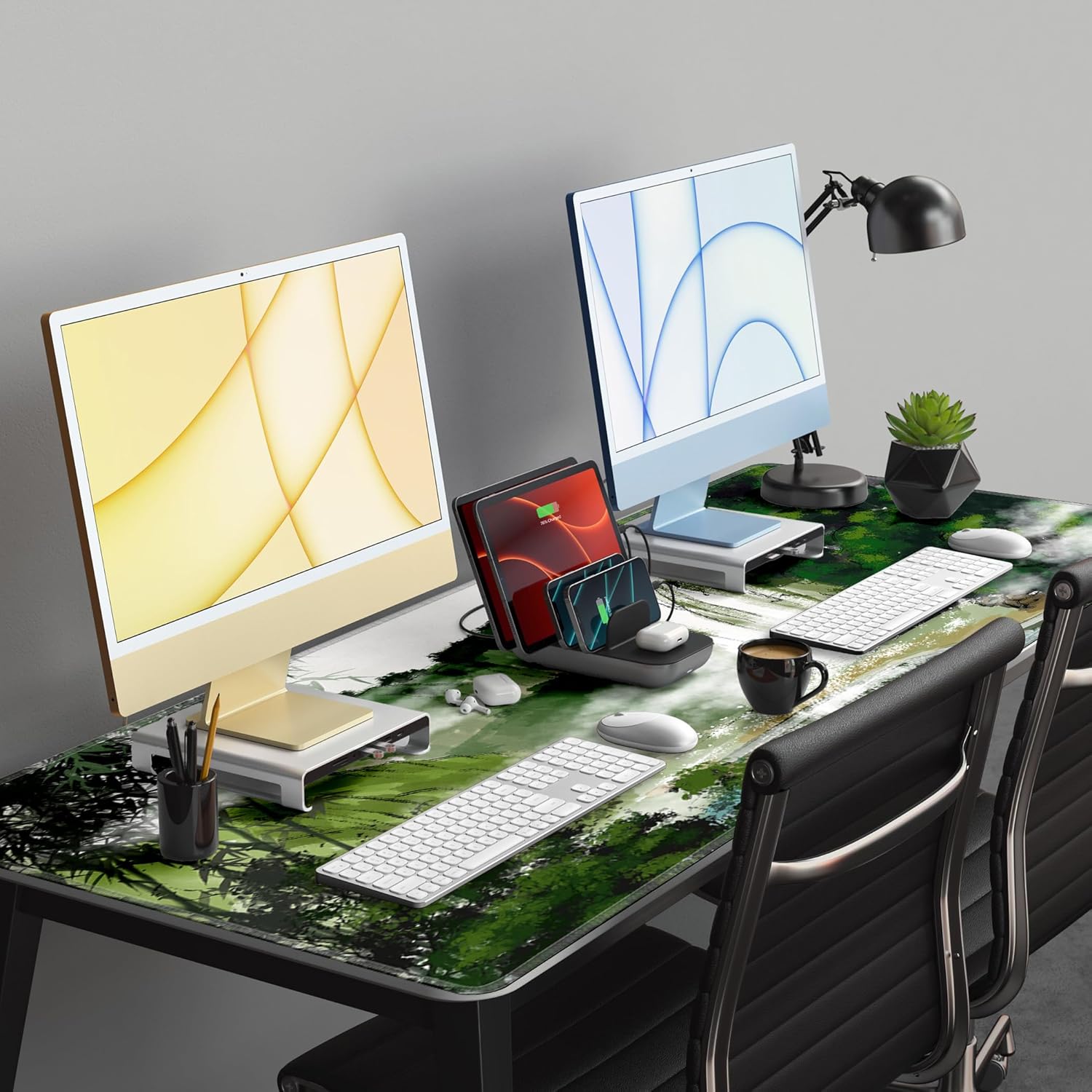 LL-COEUR Landscape Extended Mousepad 55.1"x23.6"x0.12" Waterproof Keyboard Mouse Mat with Anti-Slip Rubber Base Long Desk Pad for Gamer Office Home L - Image 3