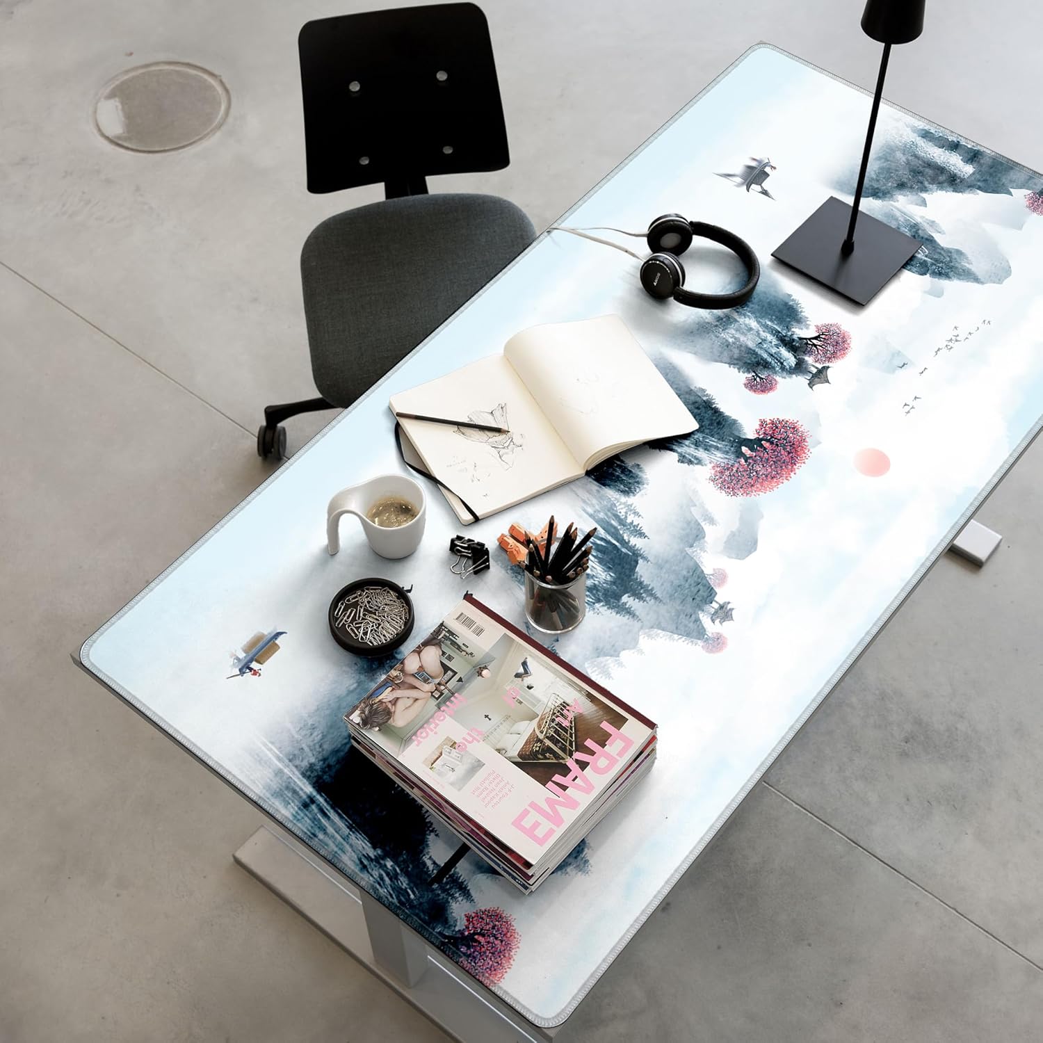 LL-COEUR Landscape Extended Mousepad 55.1"x27.5"x0.12" Waterproof Keyboard Mouse Mat with Anti-Slip Rubber Base Long Desk Pad for Gamer Office Home XXL - Image 5