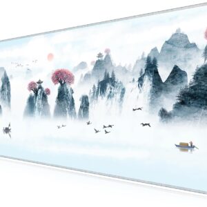 LL-COEUR Landscape Extended Mousepad 55.1"x27.5"x0.12" Waterproof Keyboard Mouse Mat with Anti-Slip Rubber Base Long Desk Pad for Gamer Office Home XXL