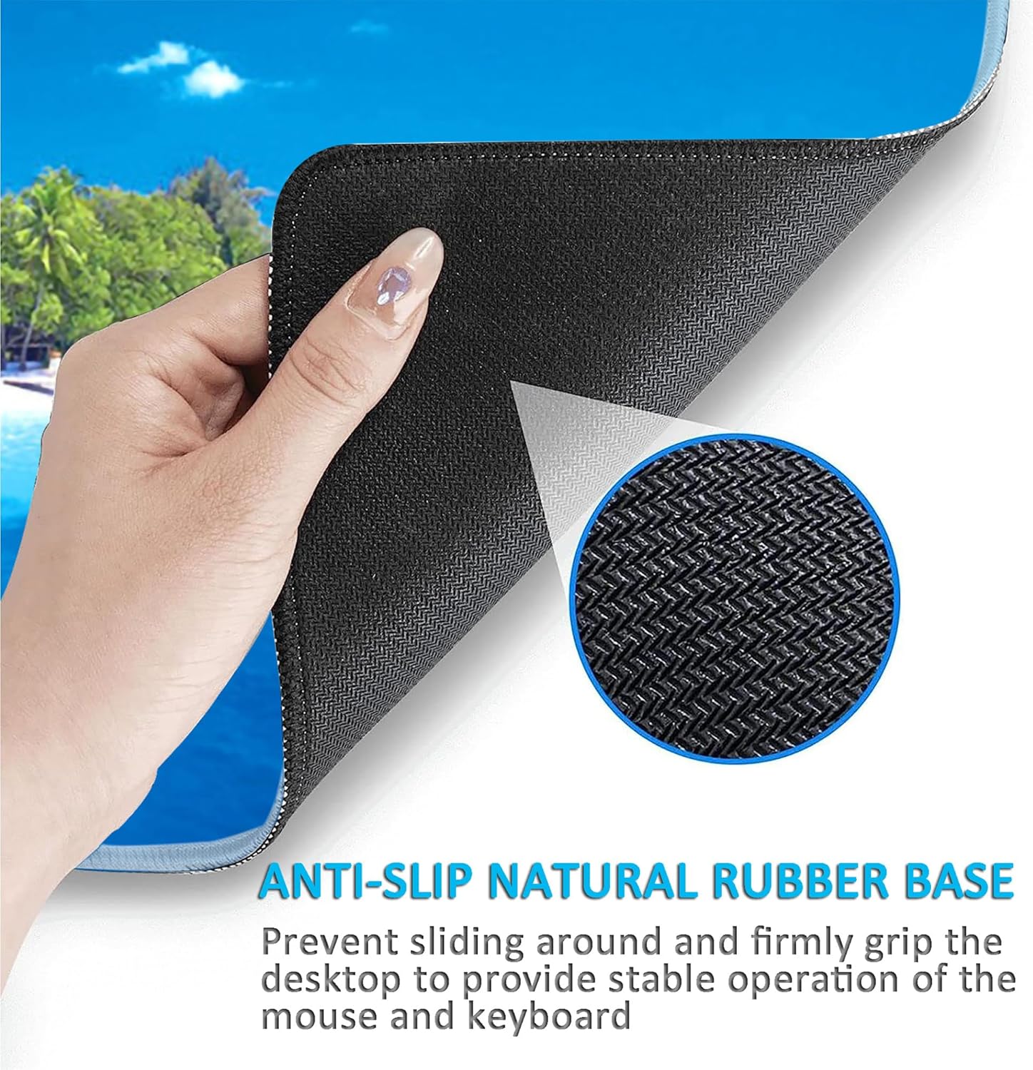 LL-COEUR XXL Landscape Mouse Pad Gaming Keyboard Mat Laptop Office Desk Mat (Blue, 1200 x 600 x 2 mm) - Image 6