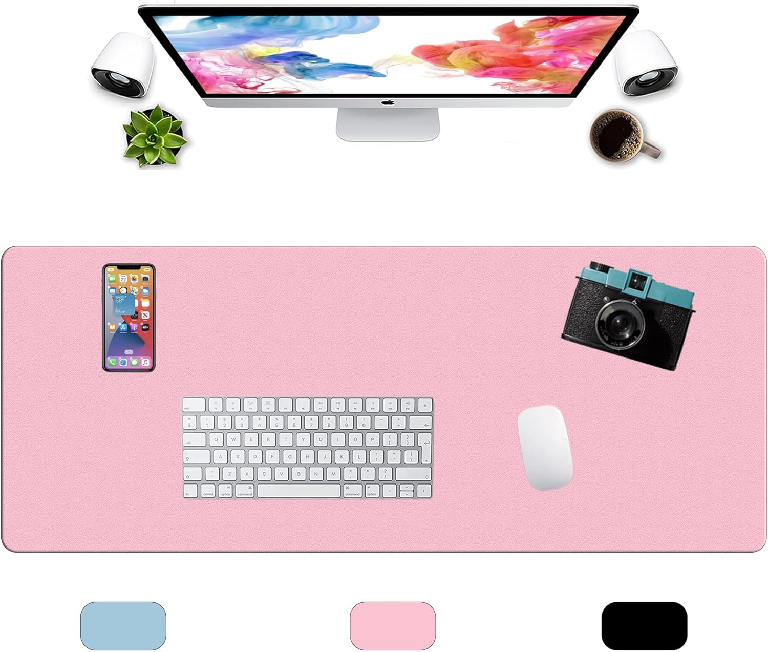 LL-COEUR XXL Leather Mouse Pad Gaming Keyboard Mat Waterproof Table Mat (Black, 1400 x 600 x 2 mm) - Image 36