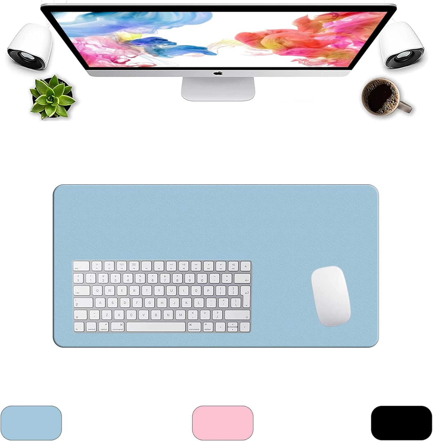 LL-COEUR XXL Leather Mouse Pad Gaming Keyboard Mat Waterproof Table Mat (Black, 1400 x 600 x 2 mm) - Image 11