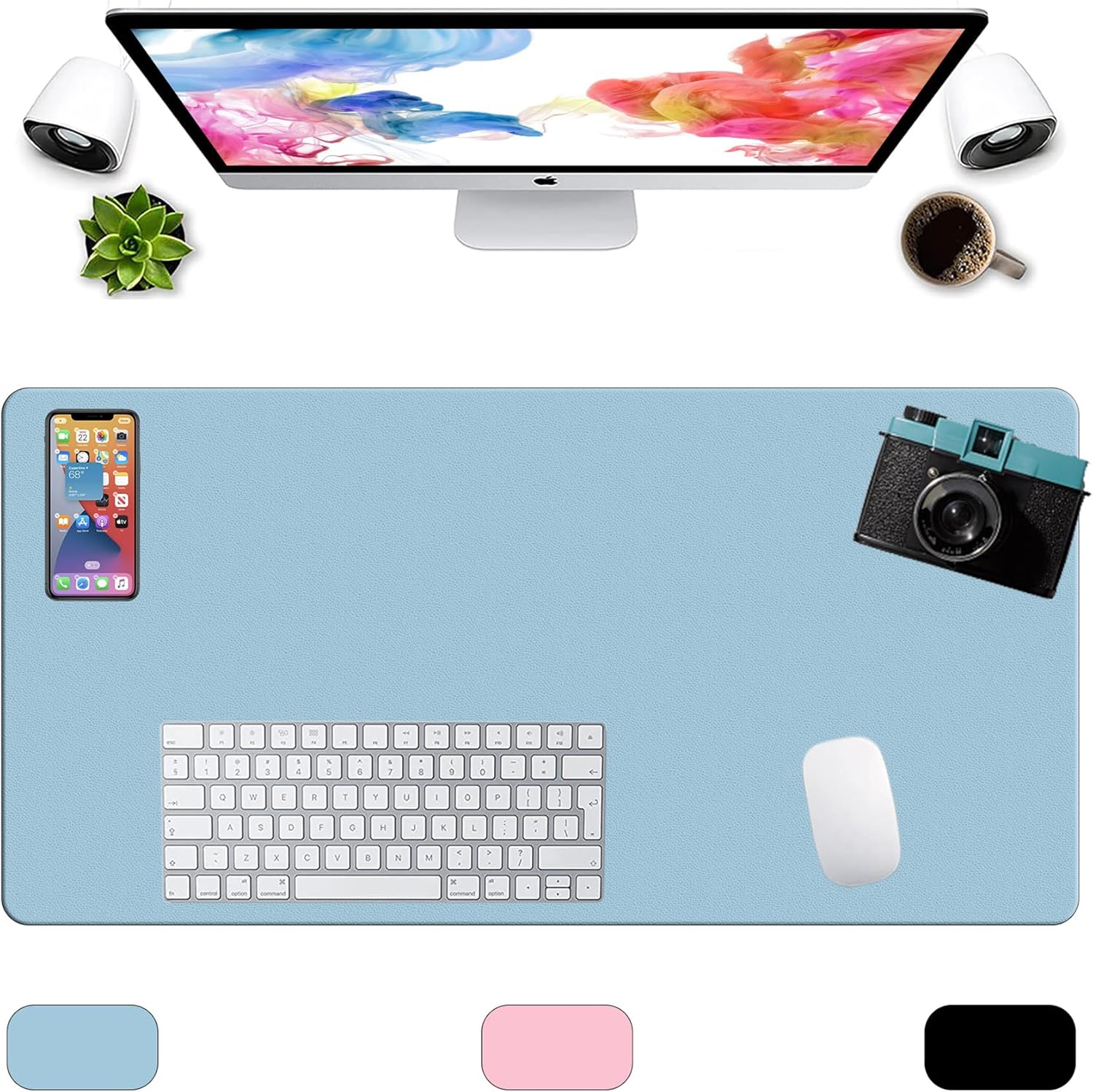 LL-COEUR XXL Leather Mouse Pad Gaming Keyboard Mat Waterproof Table Mat (Black, 1400 x 600 x 2 mm) - Image 47