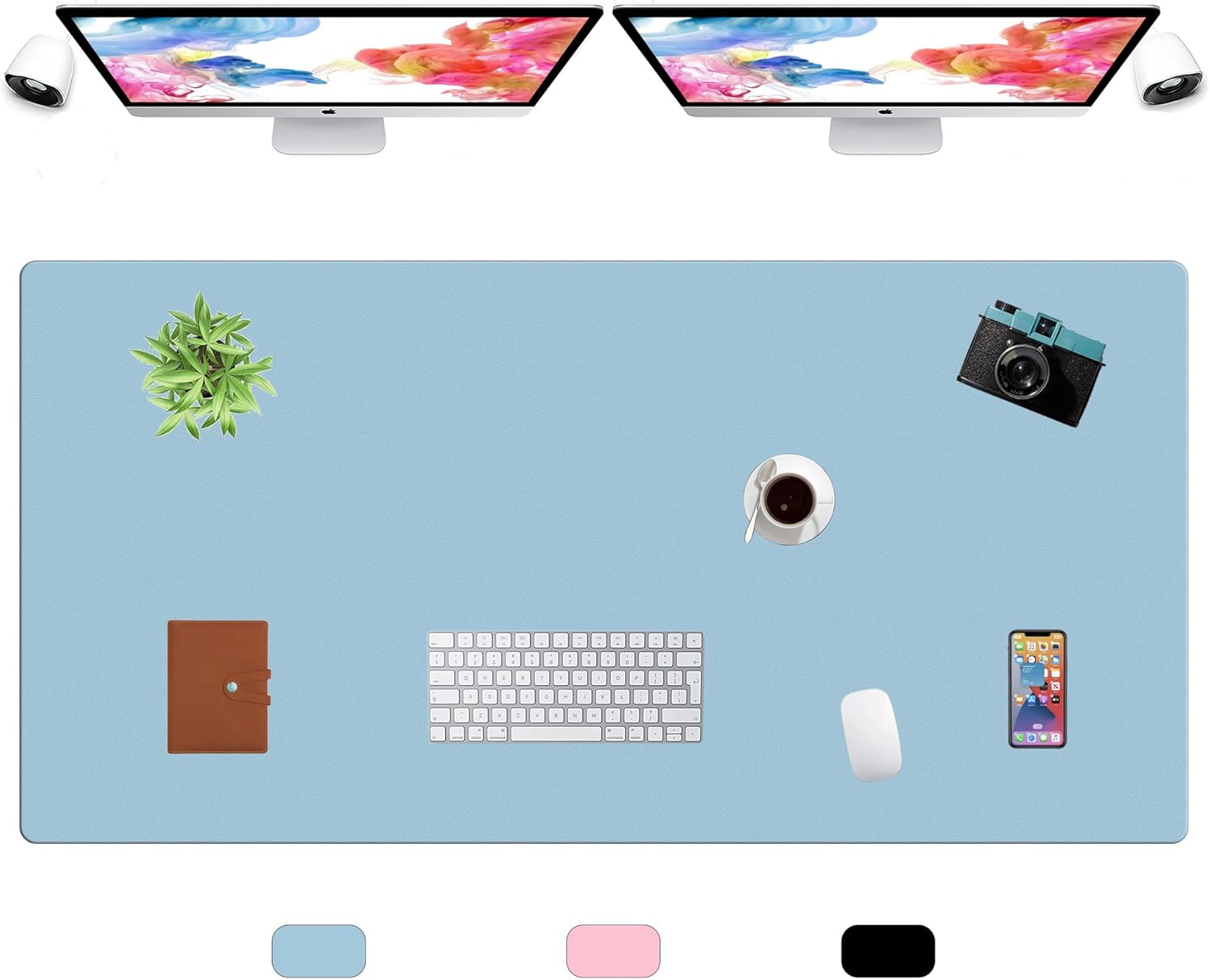 LL-COEUR XXL Leather Mouse Pad Gaming Keyboard Mat Waterproof Table Mat (Black, 1400 x 600 x 2 mm) - Image 21